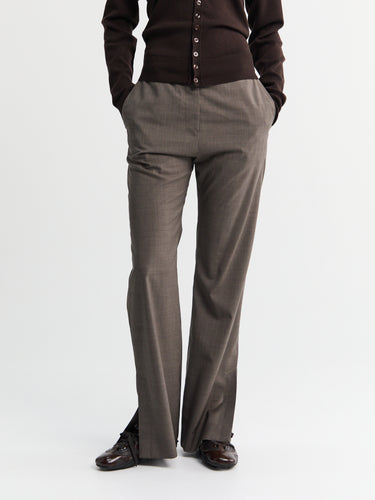 Studio Nicholson - Straight Leg Mitra Pants With Hem Split in Melange
