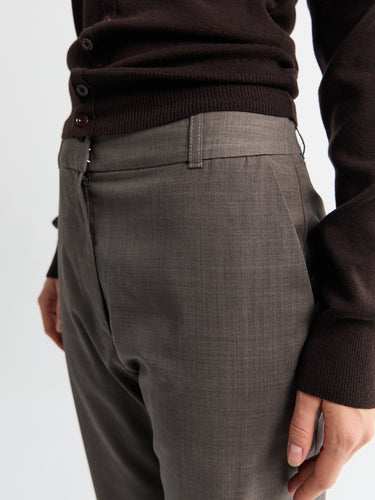 Studio Nicholson - Straight Leg Mitra Pants With Hem Split in Melange