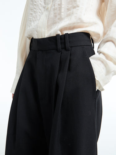 Studio Nicholson - Women's Double Pleat Volume Pants in Black