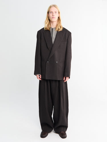 Studio Nicholson - Double Breasted Tailored Jacket in Espresso