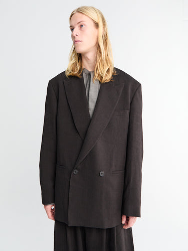 Studio Nicholson - Double Breasted Tailored Jacket in Espresso