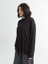 Studio Nicholson - Jersey Long Sleeve T-Shirt in Black Grape