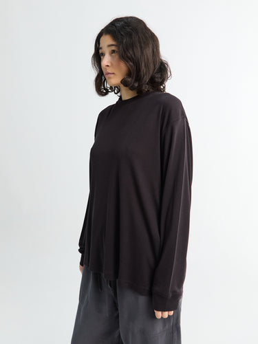 Studio Nicholson - Jersey Long Sleeve T-Shirt in Black Grape