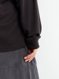 Studio Nicholson - Jersey Long Sleeve T-Shirt in Black Grape