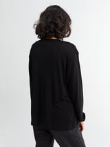Studio Nicholson - Jersey Henley Long Sleeve Top in Black