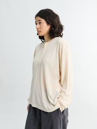 Studio Nicholson - Henley Long Sleeve Top in Canvas