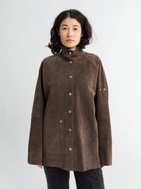 Studio Nicholson - Leather Suede Utility Jacket in Grey