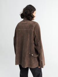 Studio Nicholson - Leather Suede Utility Jacket in Grey