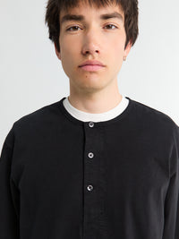 Studio Nicholson - Jersey - L/S Henley T-shirt in Black