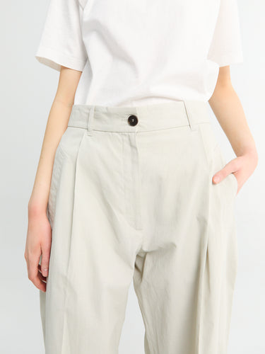 Studio Nicholson - Minos Single Pleat Curved Leg Pant in Bone