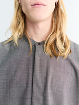Studio Nicholson - Grandad Collar Shirt in Warm Grey