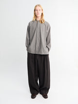 Studio Nicholson - Grandad Collar Shirt in Warm Grey