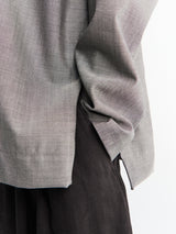 Studio Nicholson - Grandad Collar Shirt in Warm Grey