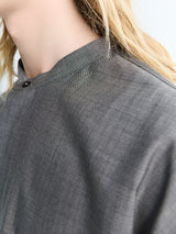 Studio Nicholson - Grandad Collar Shirt in Warm Grey