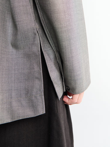 Studio Nicholson - Grandad Collar Shirt in Warm Grey