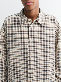 Studio Nicholson - Long Sleeve Shirt in Canvas Black Check