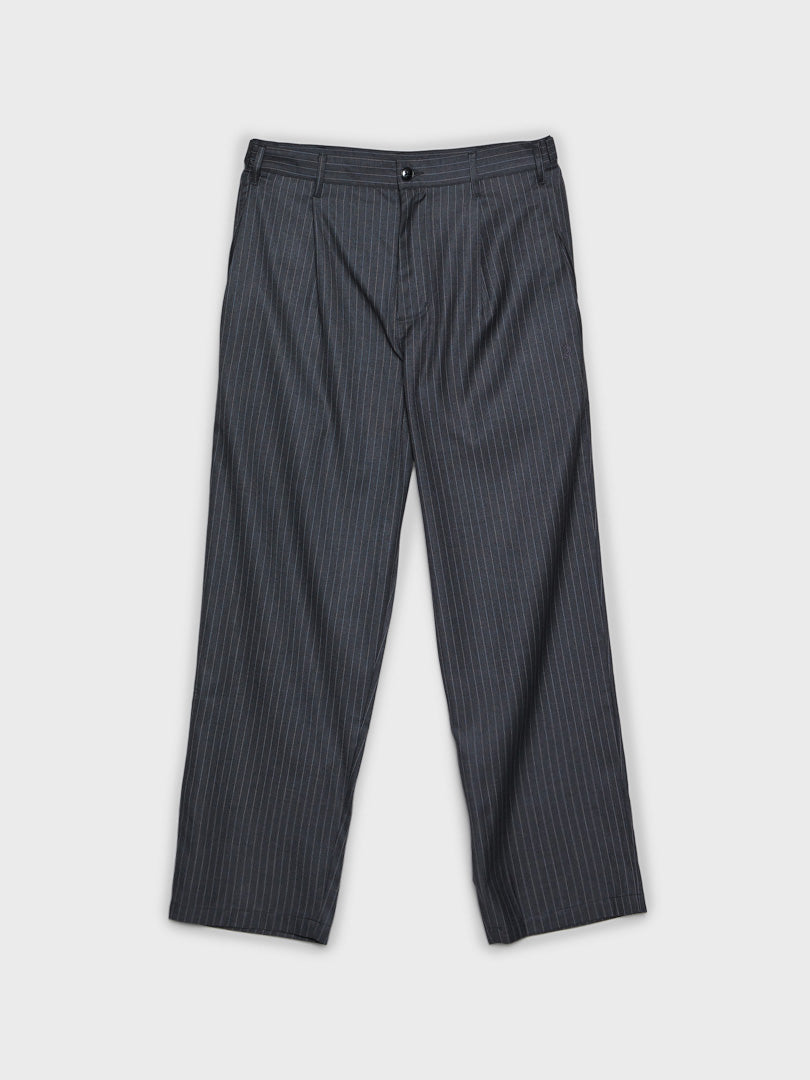 Stüssy - Stripe Volume Pleated Trousers in Grey