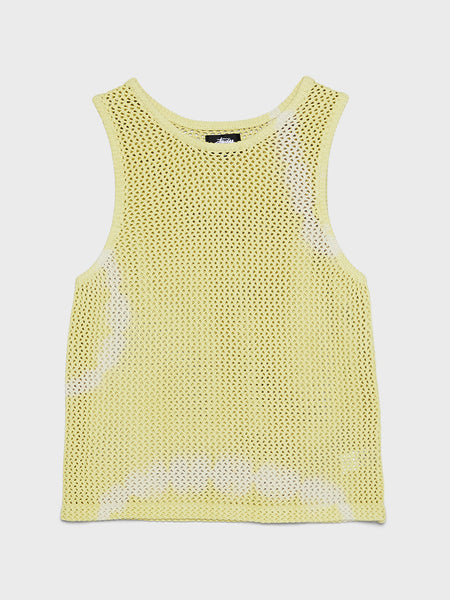 O'Dyed Mesh Tank Top in Tie Dye Yellow