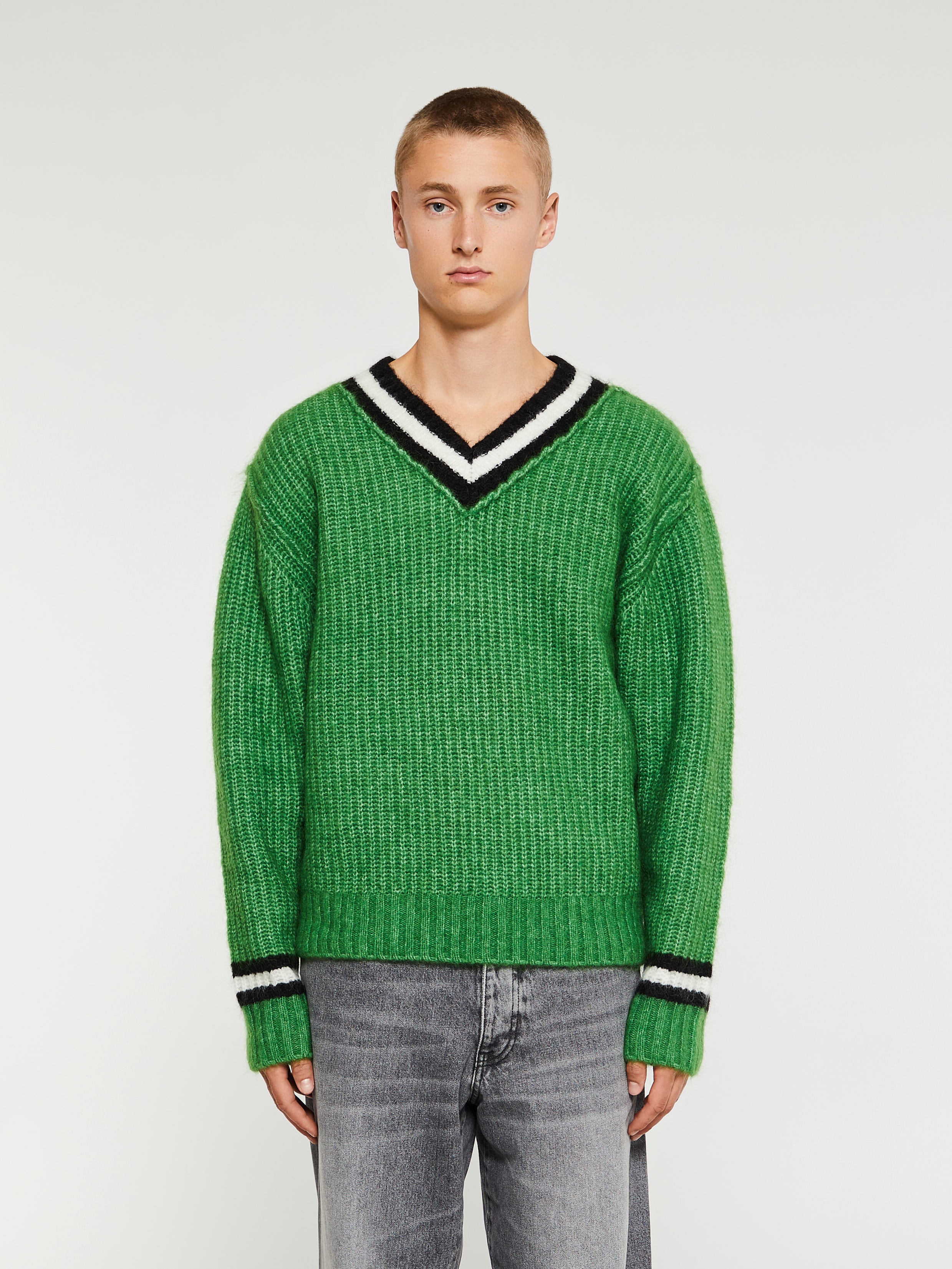 Mohair Tennis Sweater in Green