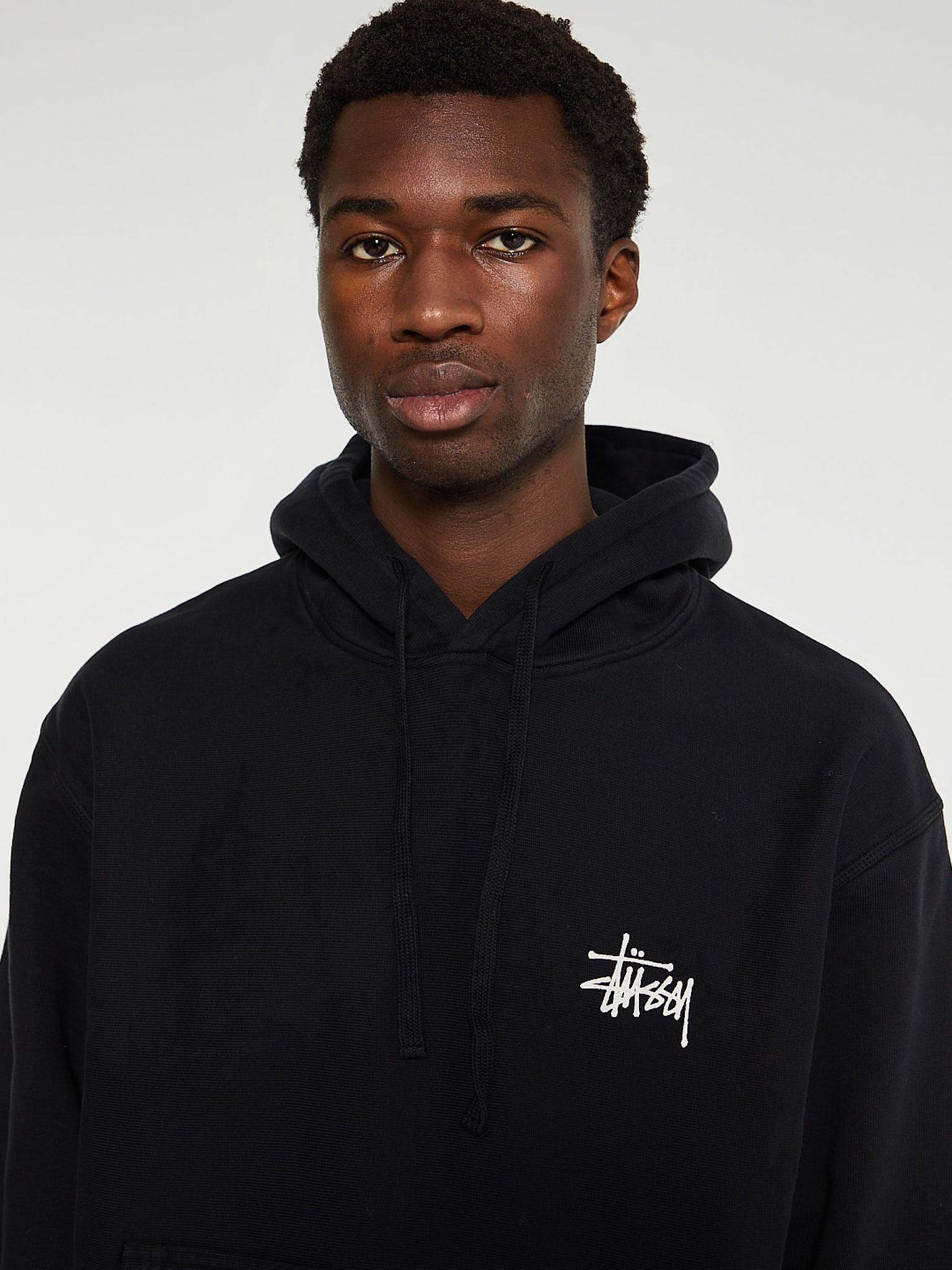 Stussy black online hoodie