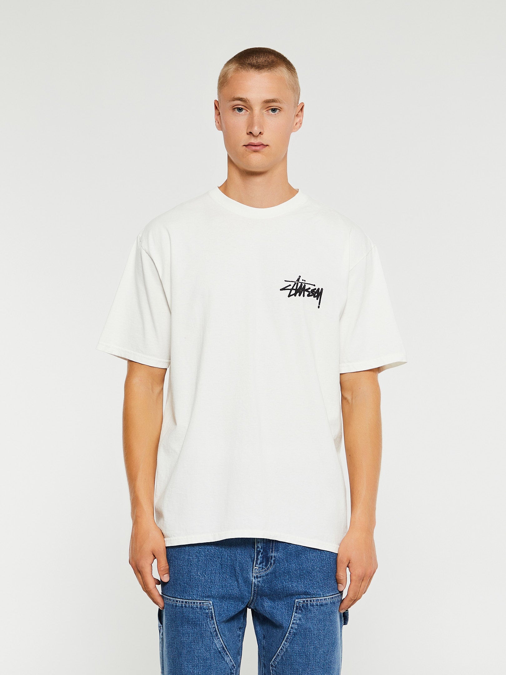 Stüssy - Old Phone Pigment Dyed T-Shirt in Natural