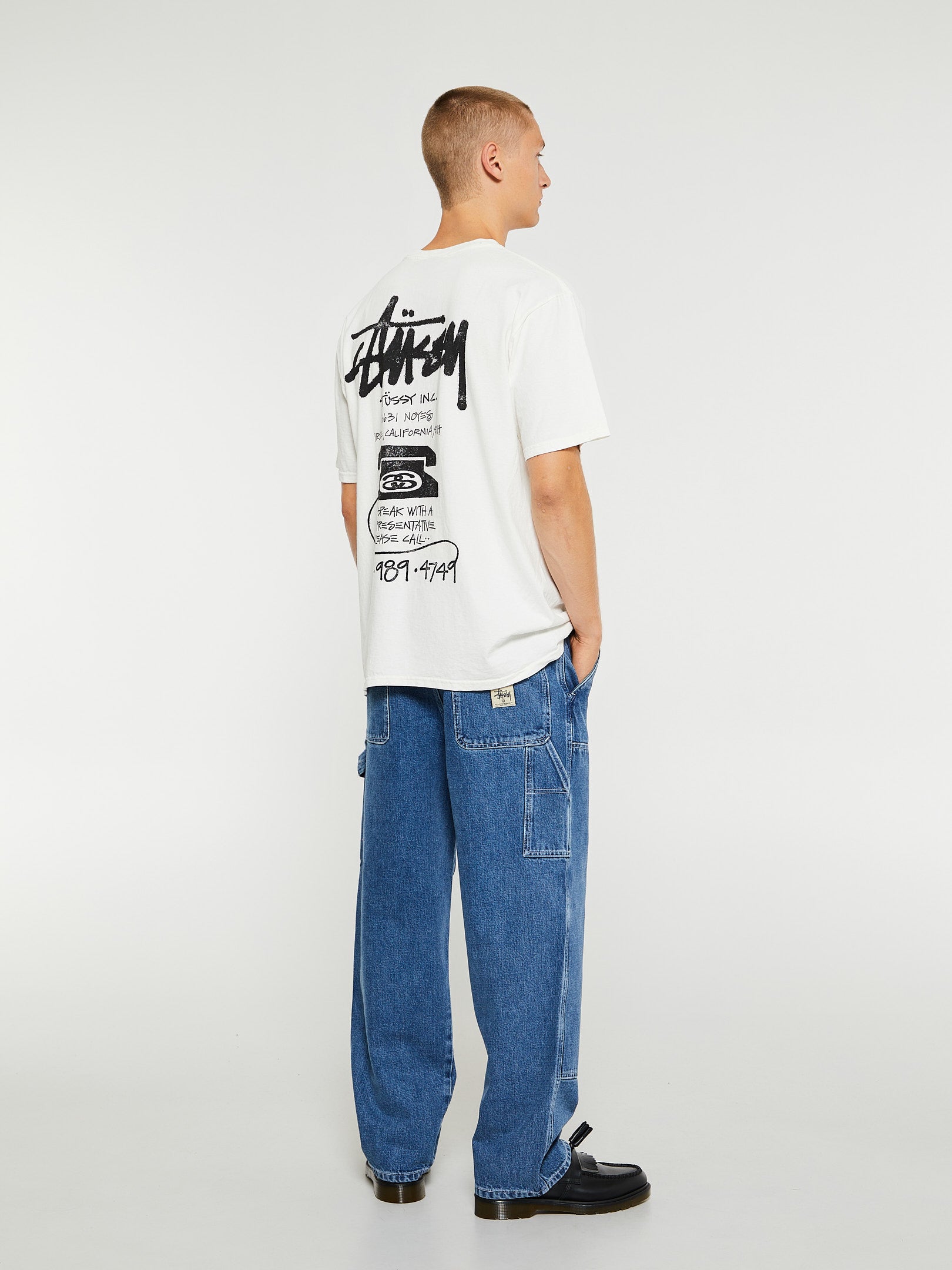 Stüssy - Old Phone Pigment Dyed T-Shirt in Natural – stoy