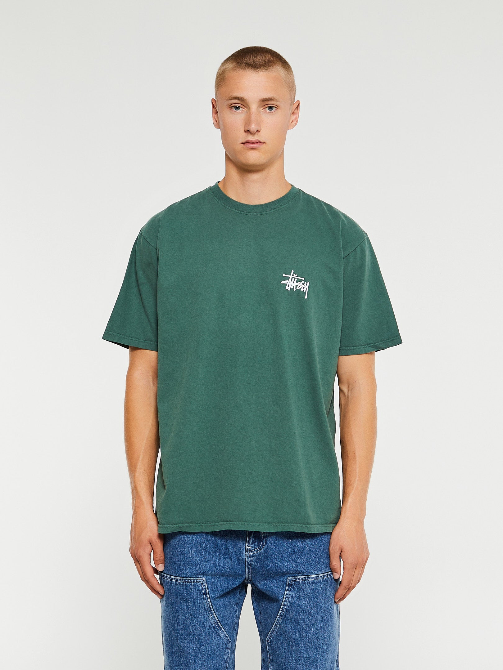Stüssy - Basic Pigment Dyed T-Shirt in Forest
