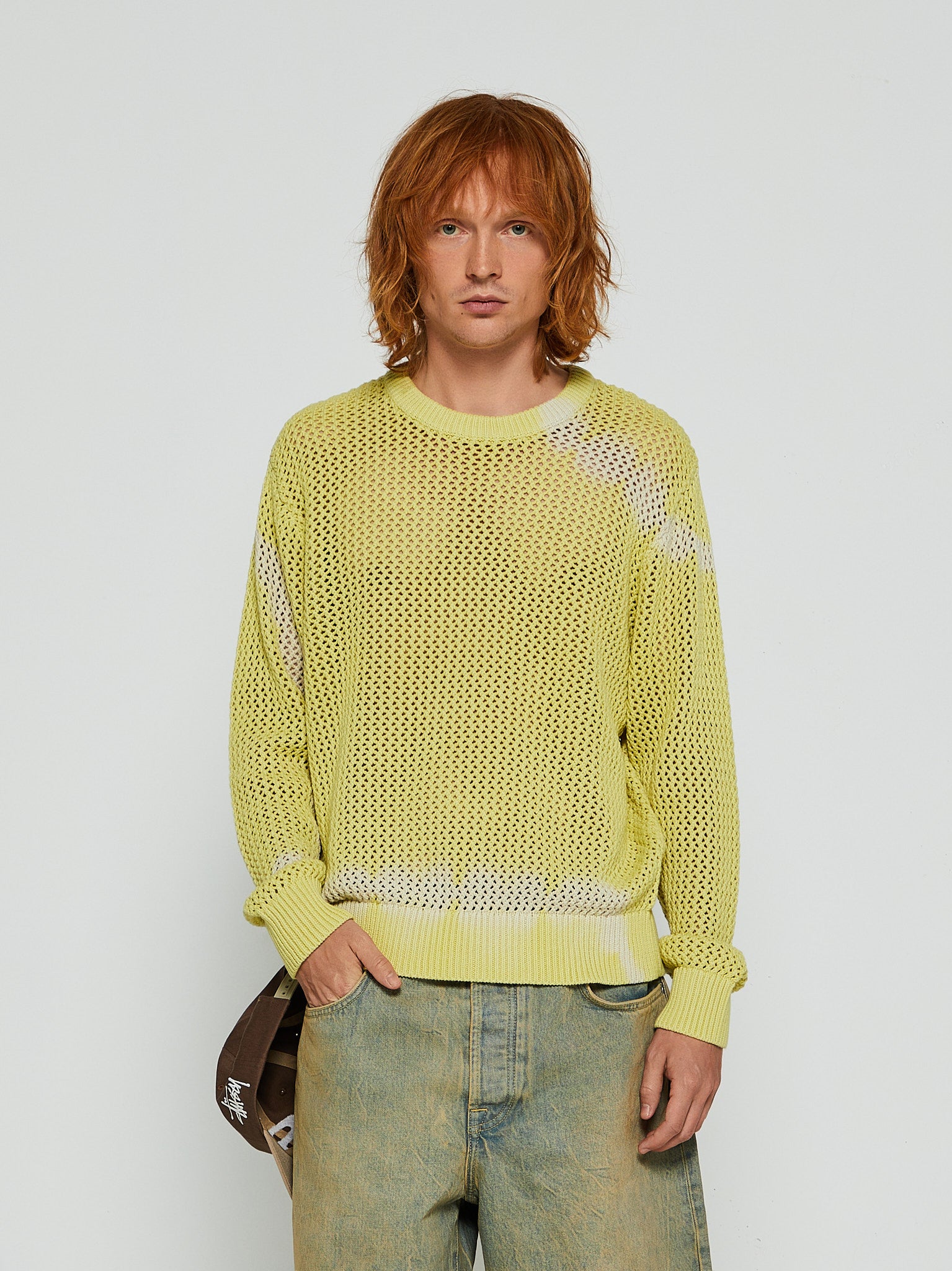 stüssy - Pigment Dyed Loose Gauge Sweater in Tie Dye Yellow