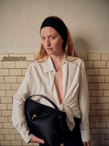 TOTEME - T-Lock Top Handle Bag in Black Pony Hair