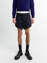 Sunflower - Wide Pleated Shorts in Navy Stripe