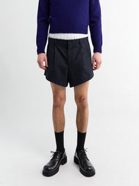 Sunflower - Wide Pleated Shorts in Navy Stripe