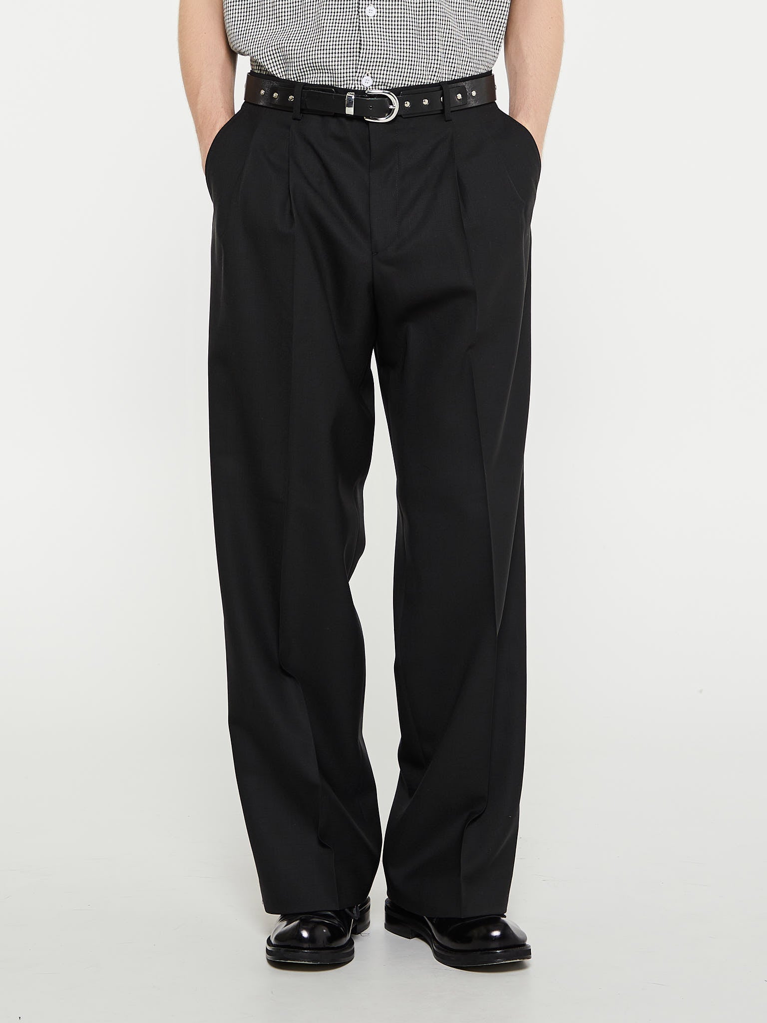 Sunflower - Wide Pleated Trousers in Black