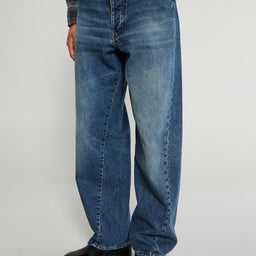 Sunflower - Wide Twist Jeans in Mid Blue