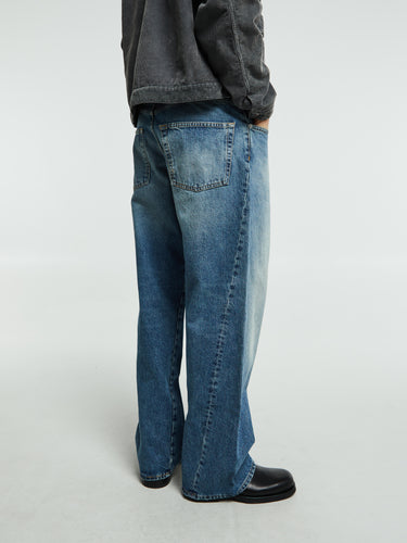 Sunflower - Wide Twist Jeans in Mid Blue