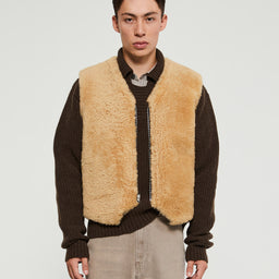 Sunflower - Shearling Vest in Beige