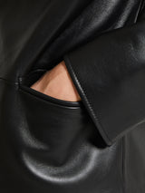 Sunflower - Short Leather Blazer in Black