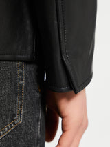Sunflower - Short Leather Blazer in Black