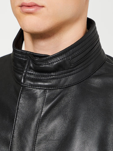 Sunflower - Fatigue Leather Jacket in Black