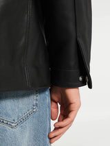 Sunflower - Fatigue Leather Jacket in Black