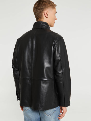 Sunflower - Fatigue Leather Jacket in Black