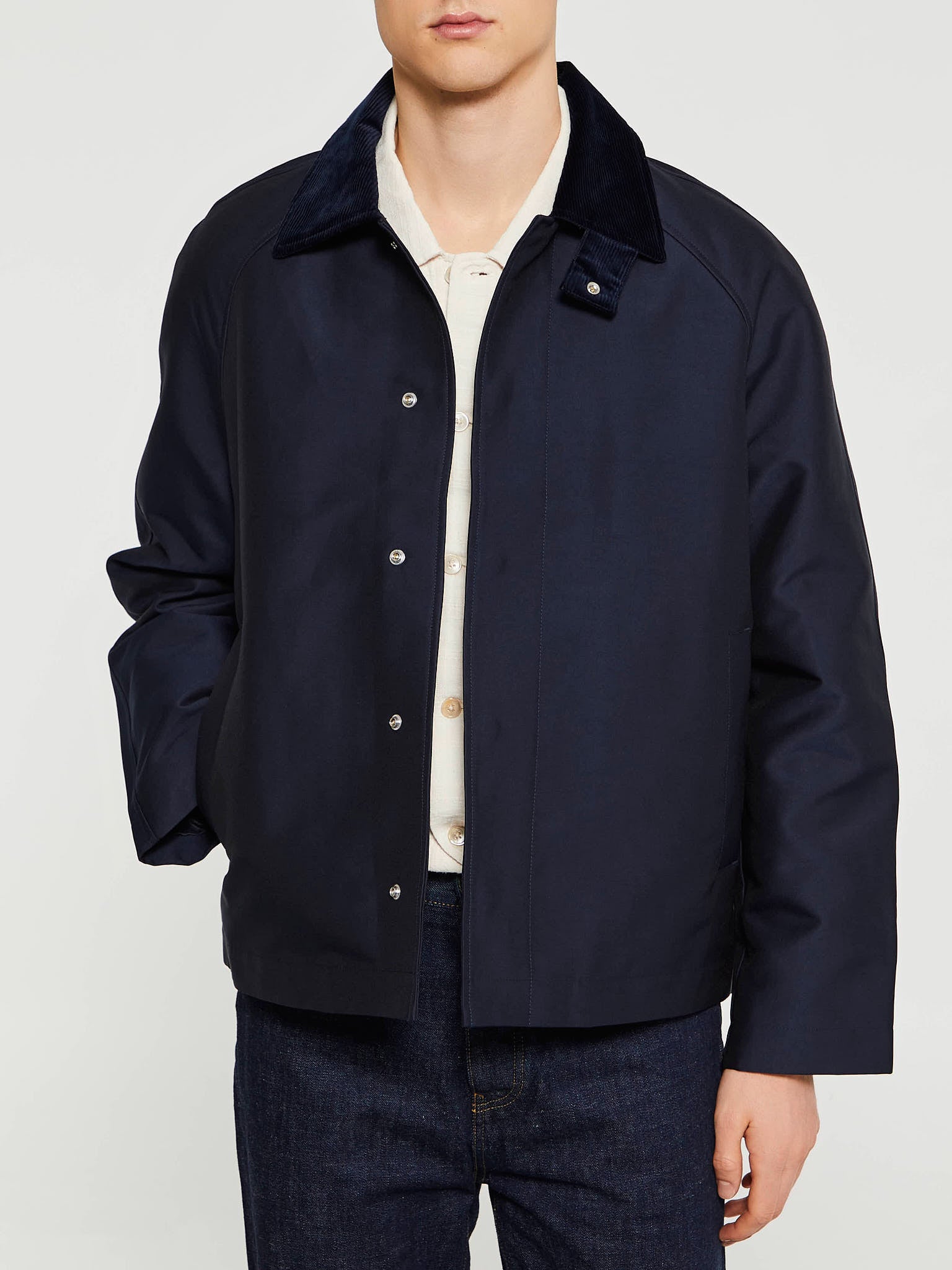 Sunflower - Short Raglan Coat in Navy