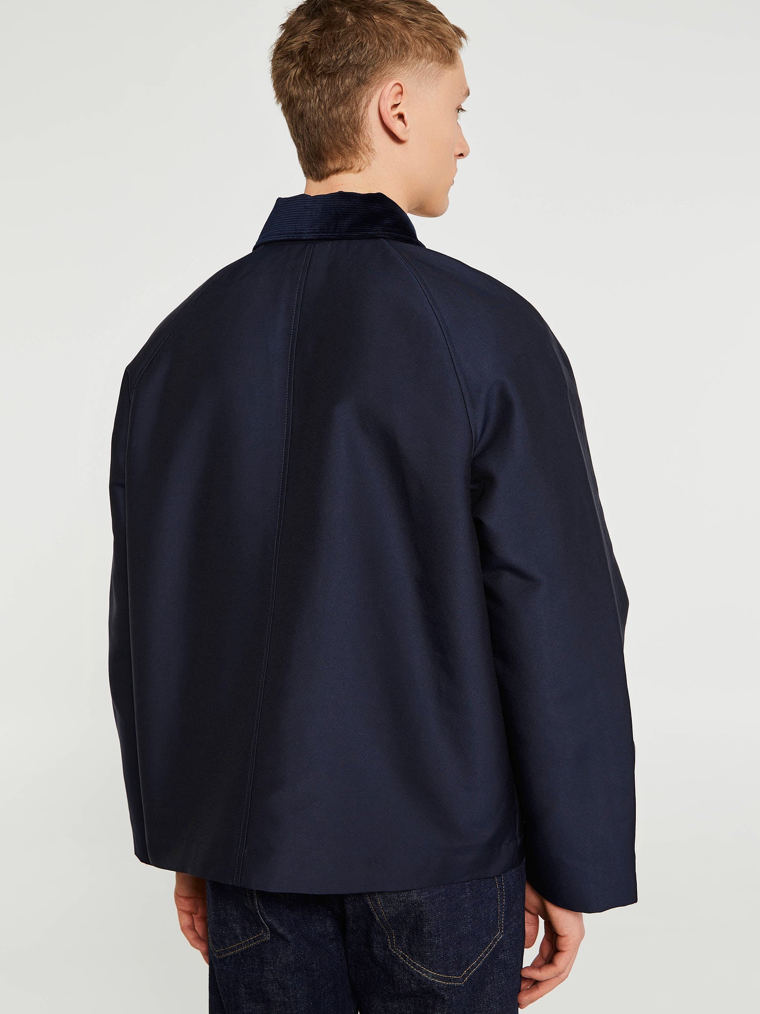 Sunflower - Short Raglan Coat in Navy