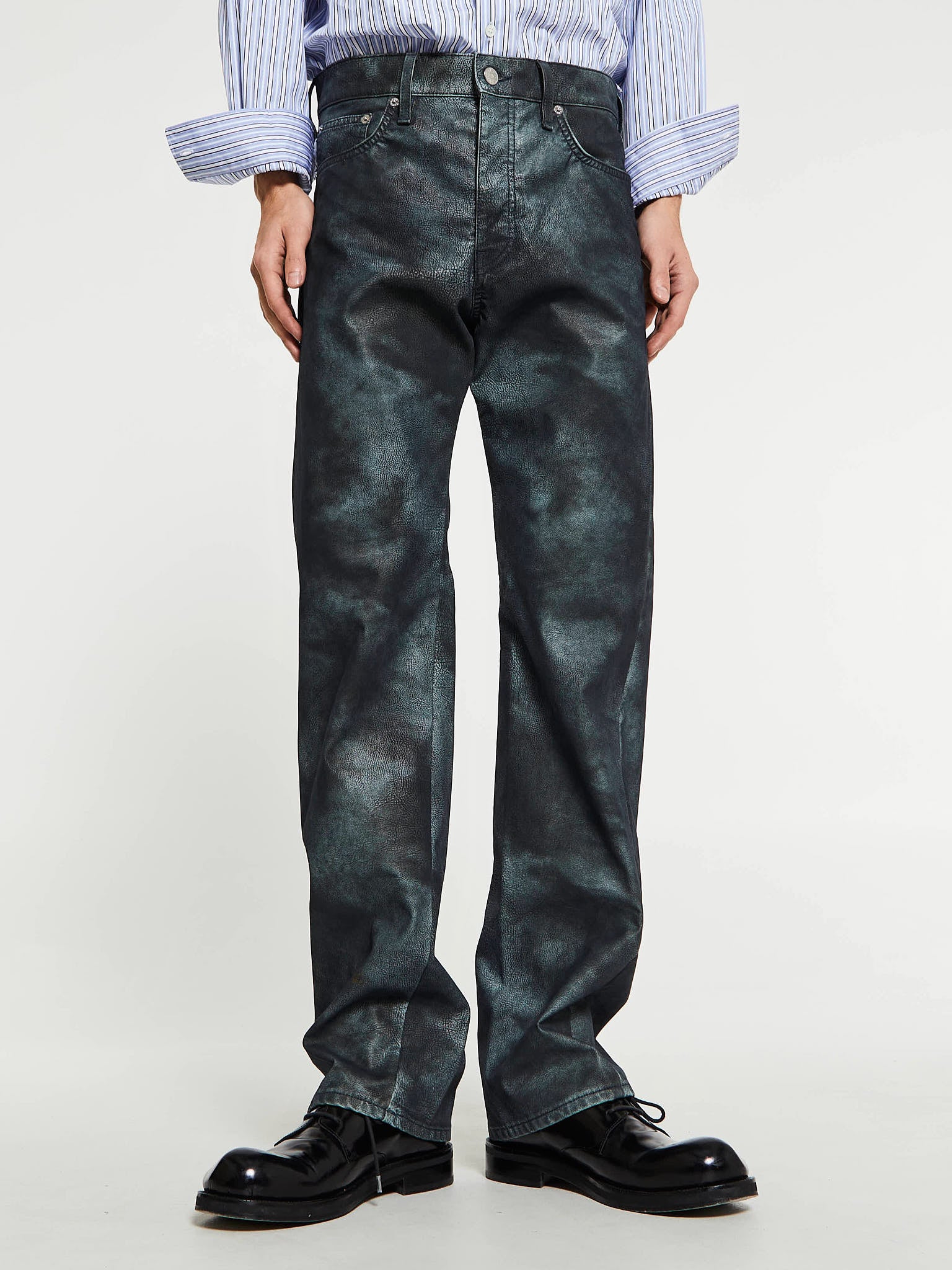 Sunflower - Straight Twist Nubuk Jeans in Navy Washed