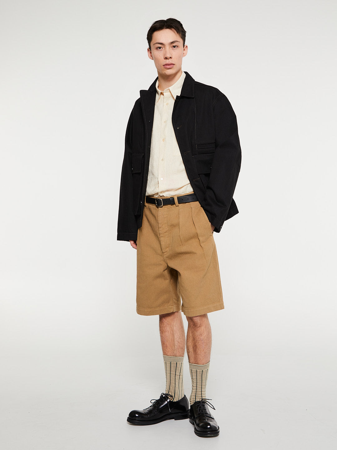 Pleated Shorts in Brown