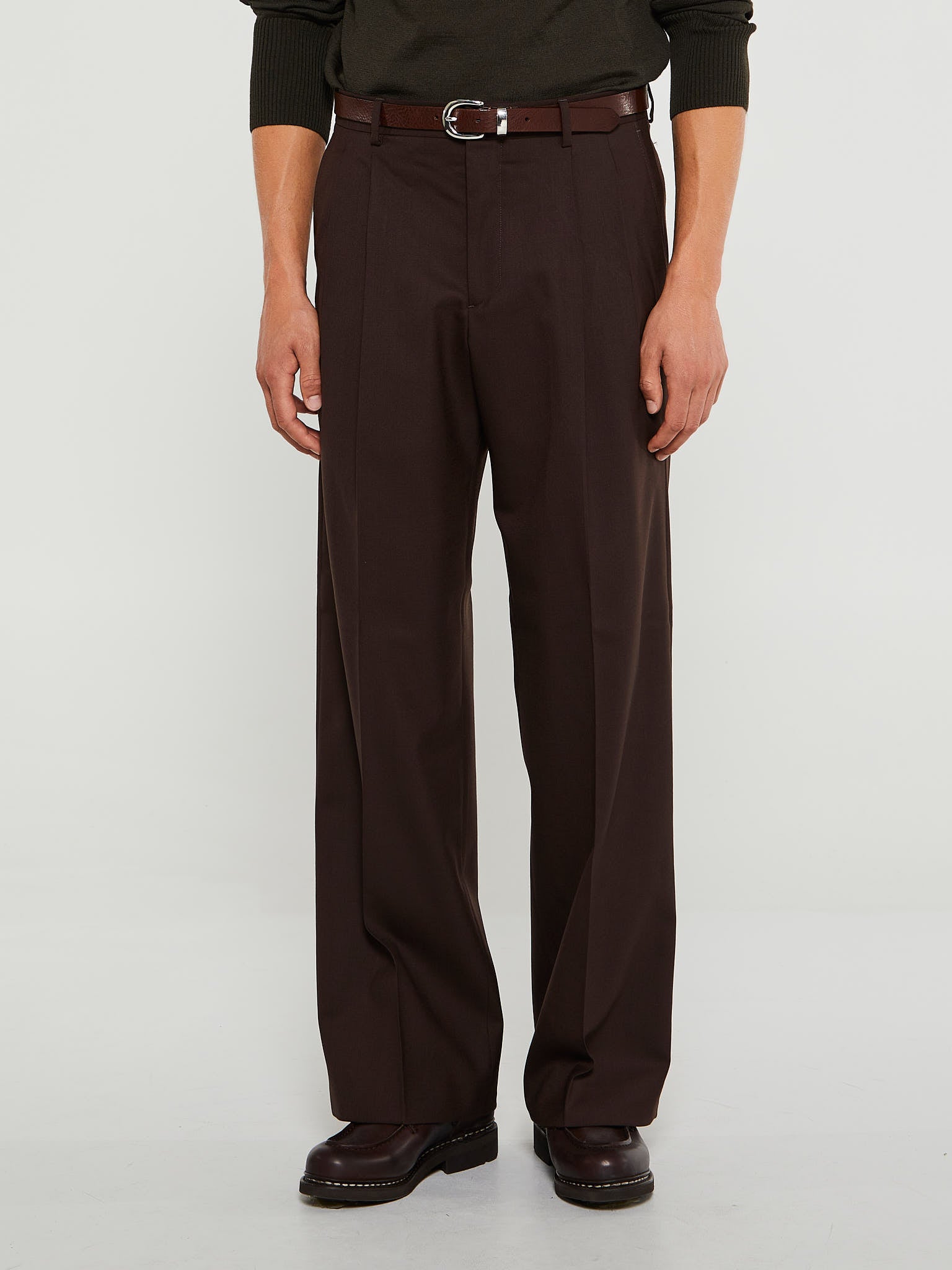 Sunflower - Wide Pleated Trousers in Brown