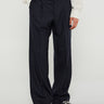 Sunflower - Wide Pleated Trousers in Navy Stripe