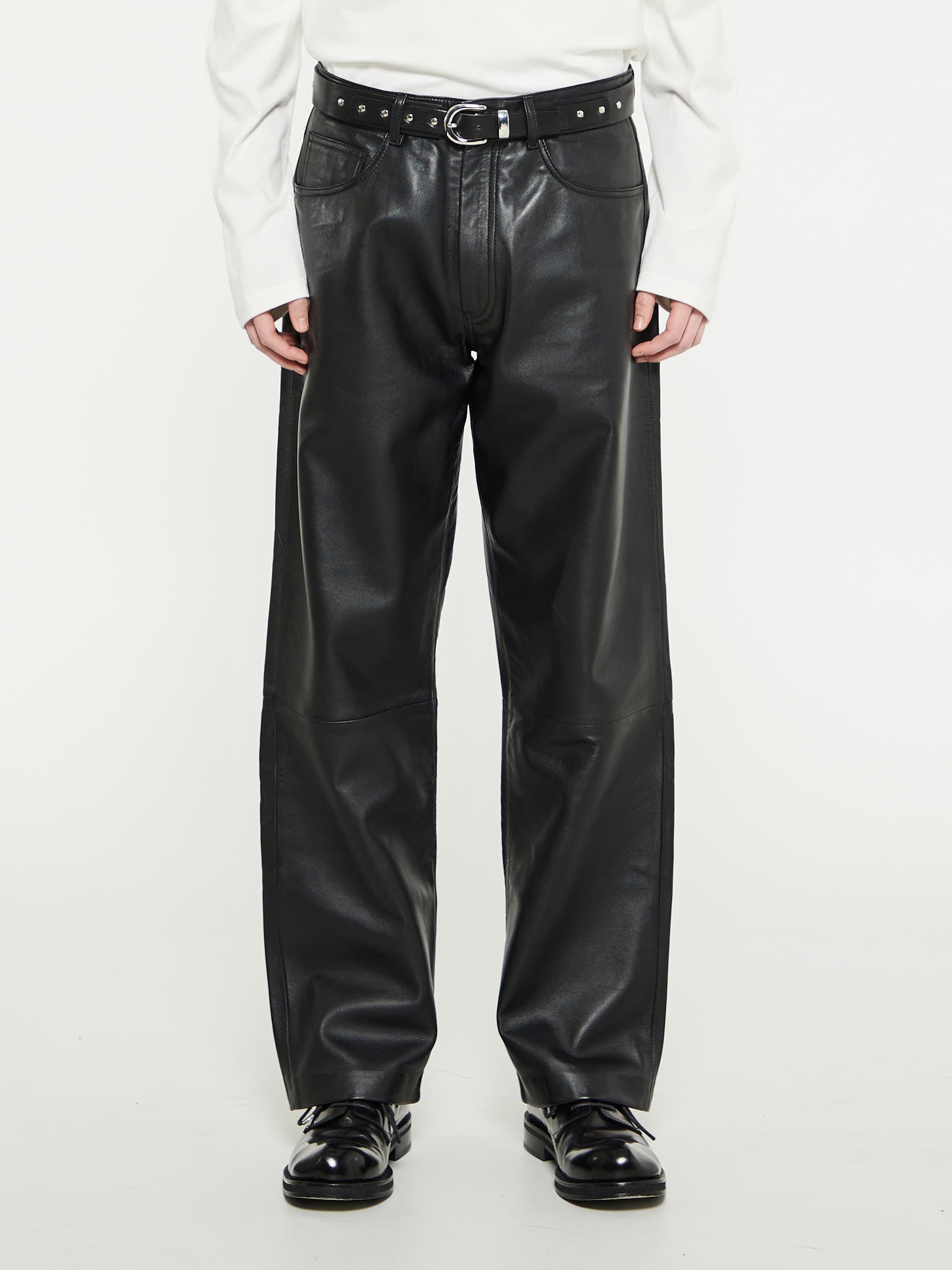 Sunflower - Loose Leather Pants in Black