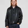 Sunflower - Short Leather Jacket in Black