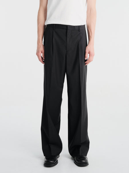 Sunflower - Wide Pleated Trouser Tropical Wool in Black – Stoy