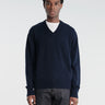 Sunflower - Moon Merino V Neck in Navy